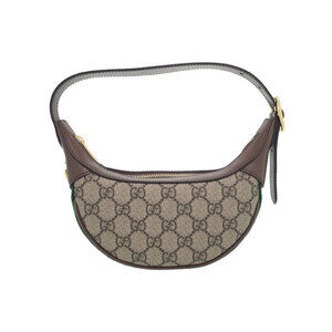 Gucci Ophidia Shoulder Bag beige ebony GG Supreme canvas brown